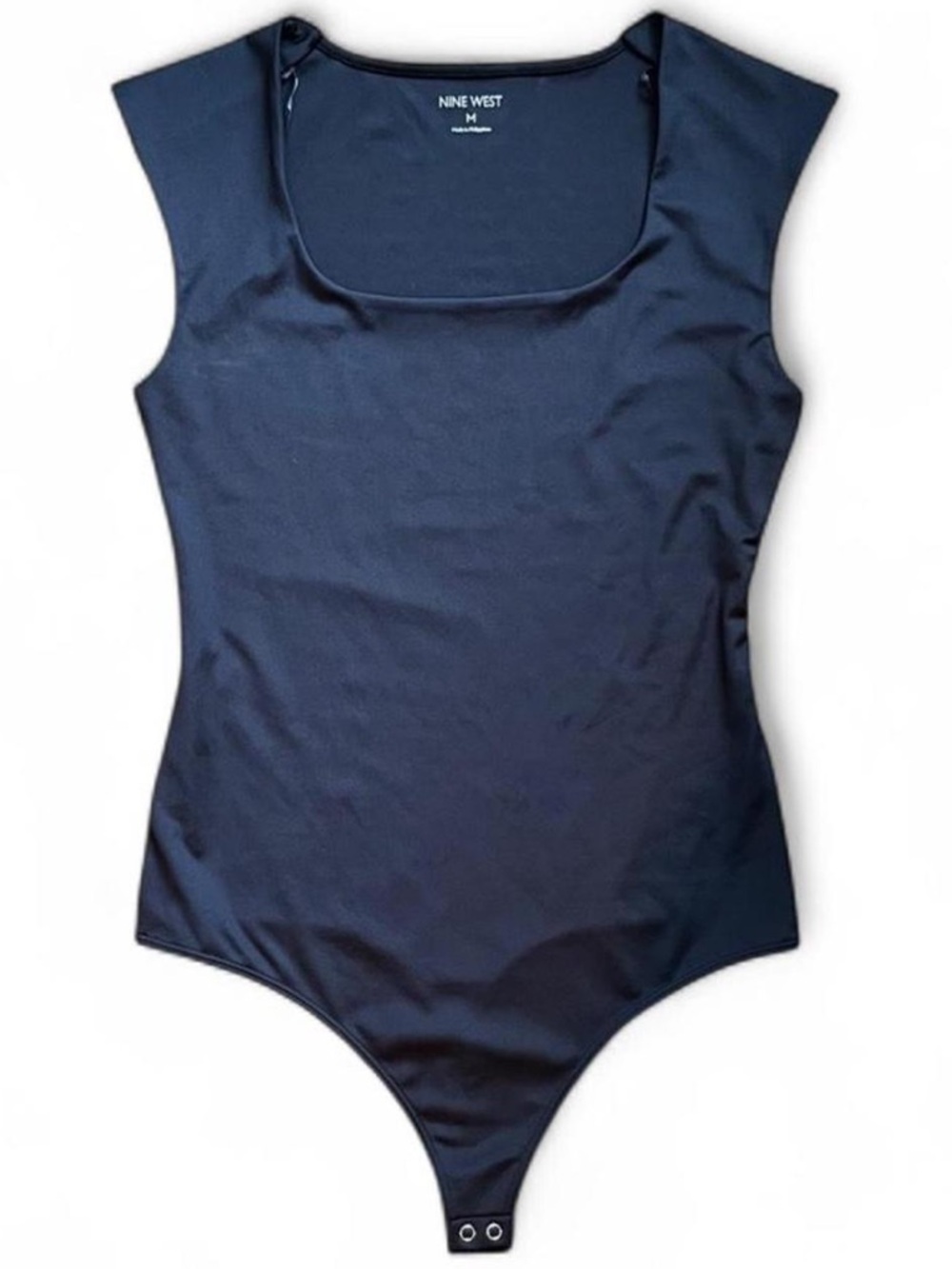 Nine West Sculpt Square Neck Cap Sleeve Bodysuit SZ M NWOT